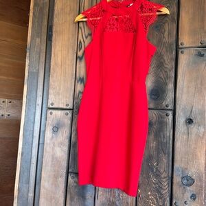 Red Lace Insert Dresss Size 0